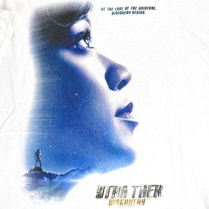 Star Trek Discovery White Graphic T-Shirt Men's Size 2XL Gildan Tee Short Sleeve